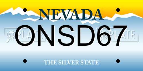 ONSD67 Nevada License Plate