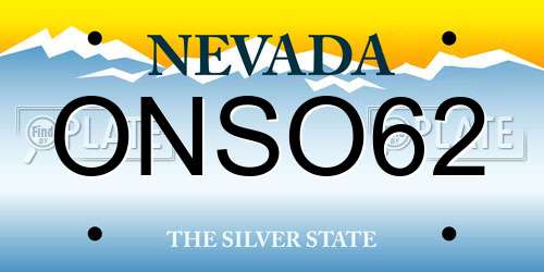 ONSO62 Nevada License Plate