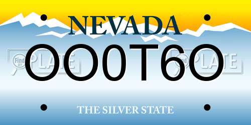 OO0T6O Nevada License Plate