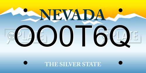 OO0T6Q Nevada License Plate