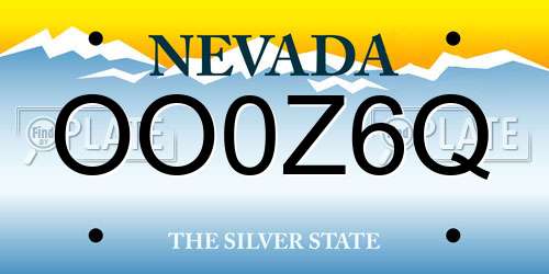 OO0Z6Q Nevada License Plate