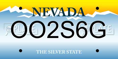 OO2S6G Nevada License Plate