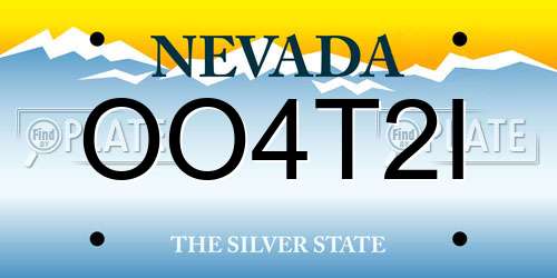 OO4T2I Nevada License Plate