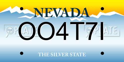 OO4T7I Nevada License Plate