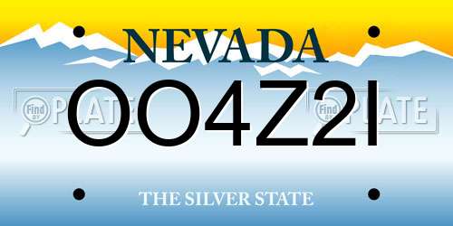 OO4Z2I Nevada License Plate