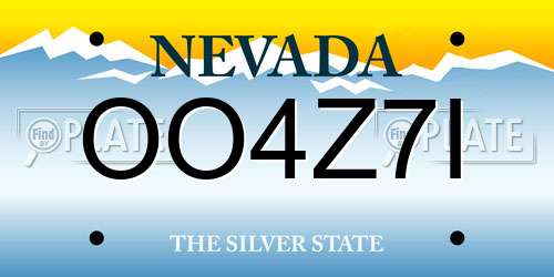 OO4Z7I Nevada License Plate