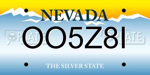 OO5Z8I Nevada License Plate