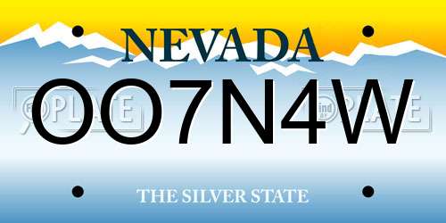 OO7N4W Nevada License Plate