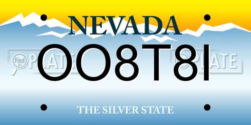OO8T8I Nevada License Plate