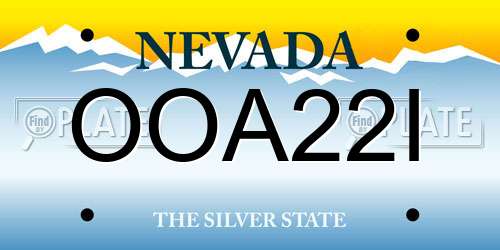 OOA22I Nevada License Plate