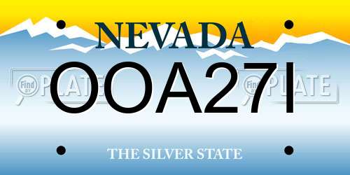 OOA27I Nevada License Plate