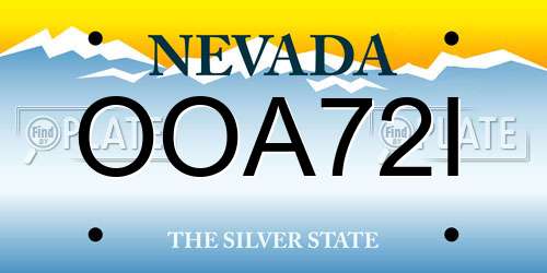 OOA72I Nevada License Plate