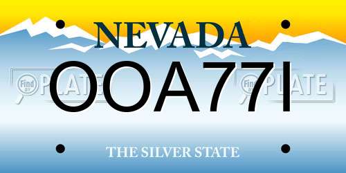 OOA77I Nevada License Plate