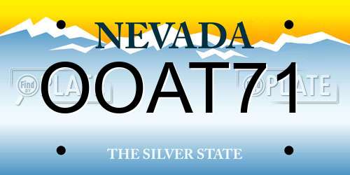 OOAT71 Nevada License Plate