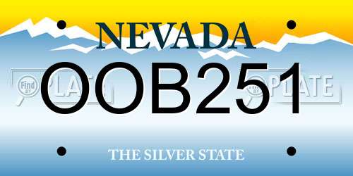 OOB251 Nevada License Plate