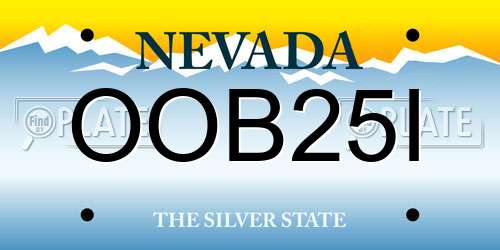 OOB25I Nevada License Plate