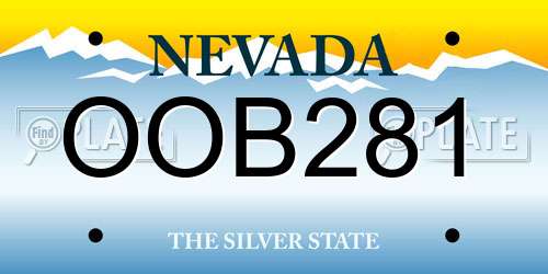 OOB281 Nevada License Plate