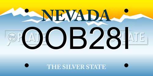 OOB28I Nevada License Plate