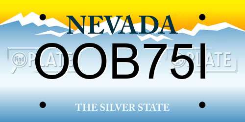 OOB75I Nevada License Plate