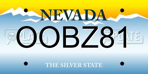 OOBZ81 Nevada License Plate