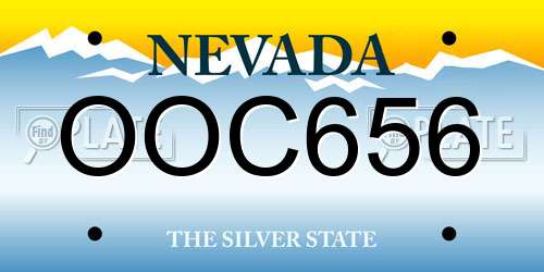OOC656 Nevada License Plate