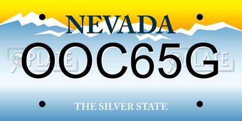 OOC65G Nevada License Plate