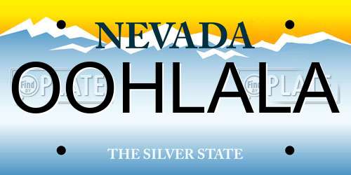 OOHLALA Nevada License Plate