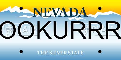 OOKURRR Nevada License Plate