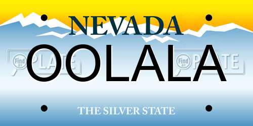 OOLALA Nevada License Plate