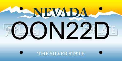 OON22D Nevada License Plate