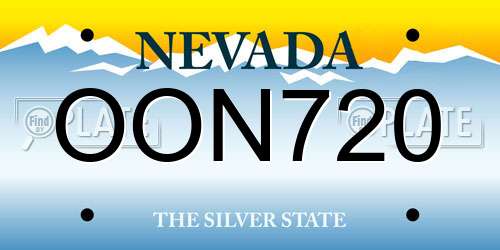 OON720 Nevada License Plate