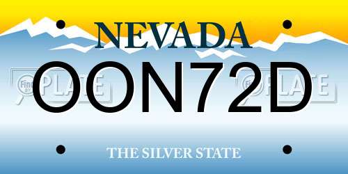 OON72D Nevada License Plate