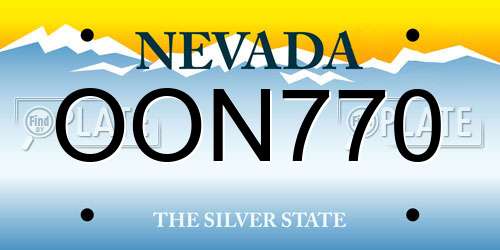 OON770 Nevada License Plate