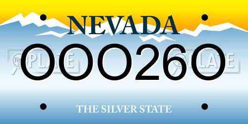 OOO26O Nevada License Plate