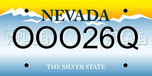 OOO26Q Nevada License Plate