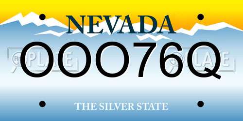 OOO76Q Nevada License Plate