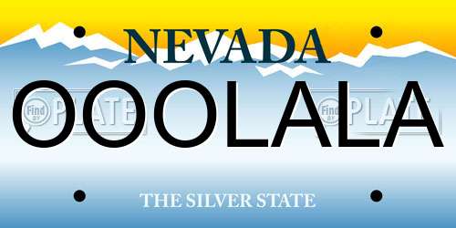 OOOLALA Nevada License Plate