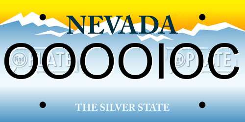 OOOOIOC Nevada License Plate