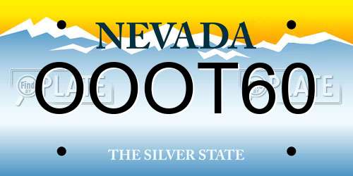 OOOT60 Nevada License Plate