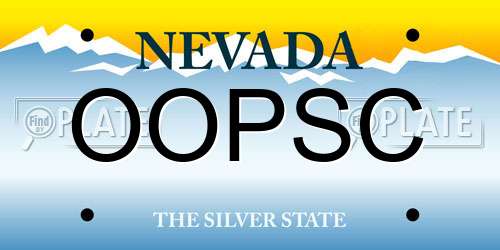 OOPSC Nevada License Plate