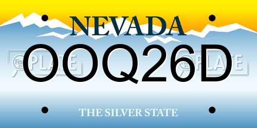 OOQ26D Nevada License Plate