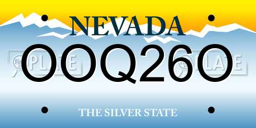OOQ26O Nevada License Plate