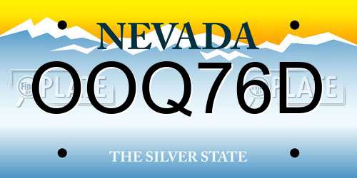 OOQ76D Nevada License Plate