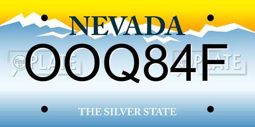OOQ84F Nevada License Plate