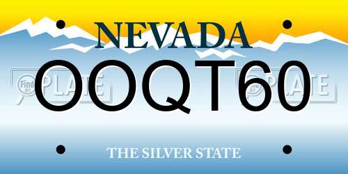OOQT60 Nevada License Plate