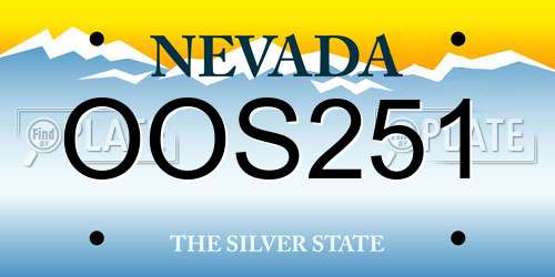 OOS251 Nevada License Plate
