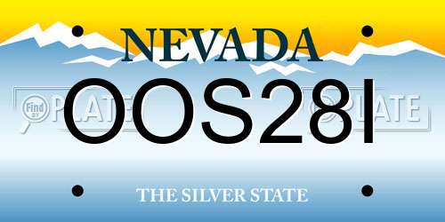 OOS28I Nevada License Plate
