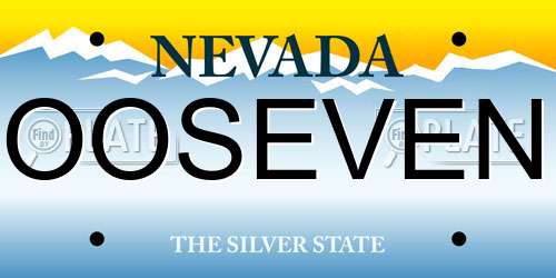 OOSEVEN Nevada License Plate