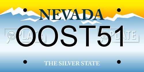 OOST51 Nevada License Plate