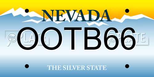 OOTB66 Nevada License Plate